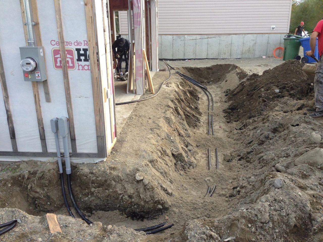 Tranchée et conduits